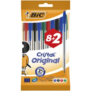 Balpen BIC cristal assorti 8+2