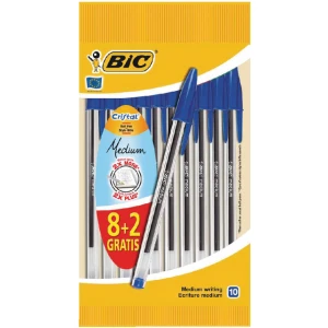 Balpen BIC cristal blauw 8+2